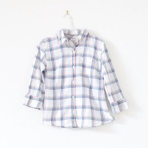 AMERICAN EAGLE Sheer Plaid Button Up Woven Dress Shirt | Size XS